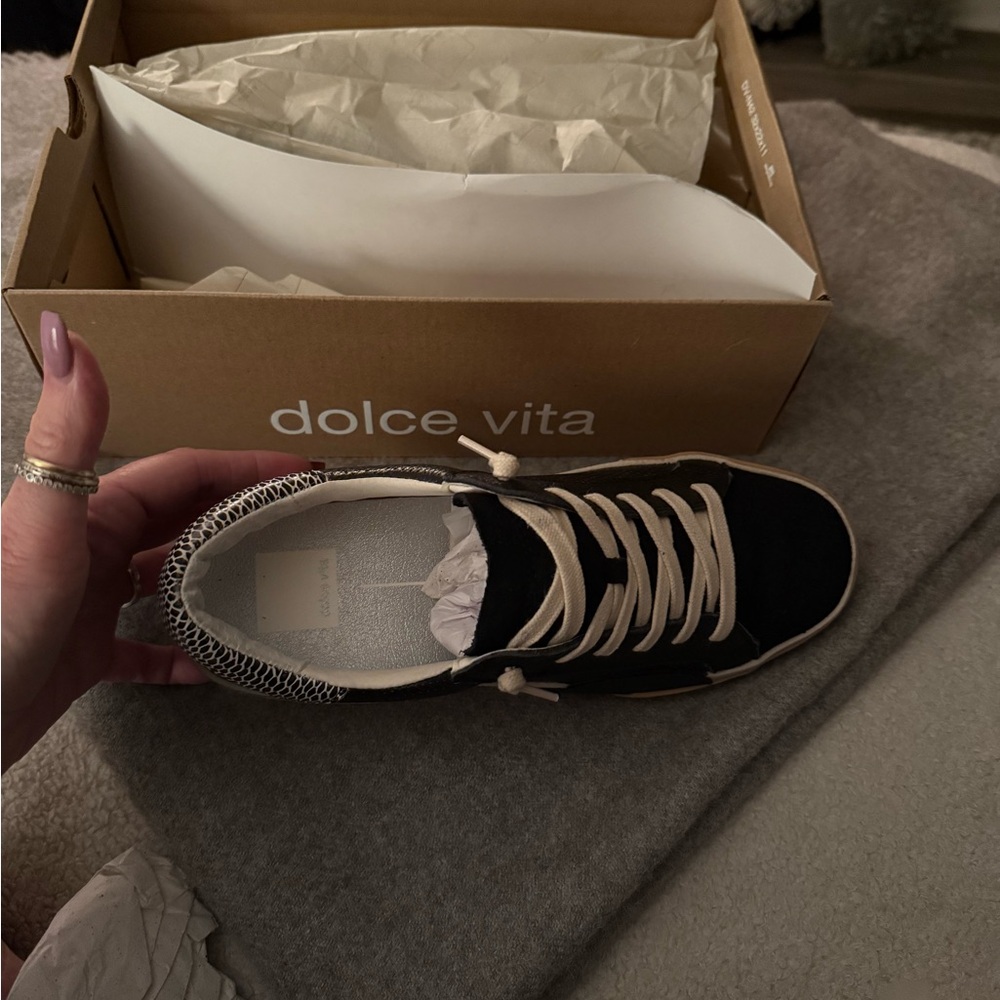 Dolce Vita Perf Black and Tan Sneakers - Picture 6 of 6